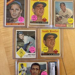 👀 (7) SANDY KOUFAX TOPPS BASEBALL CARDS * (3) GRADED  👀