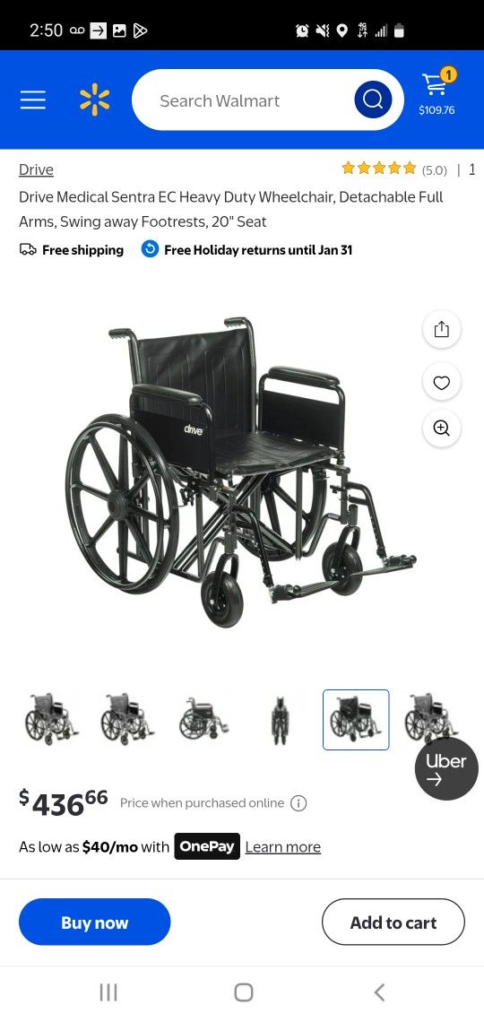 Drive sentra heavy duty wheelchair