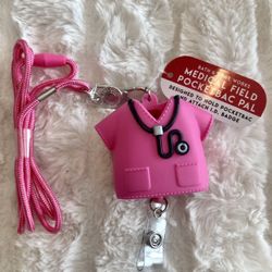 Bath & Body Works Pocketbac Pink Medical Scrub Sanitizer Holder