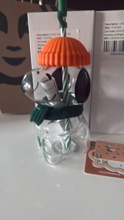 Starbucks Snoopy glass cup