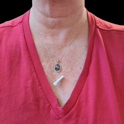 Sterling Silver Necklace With gem New Never Worn