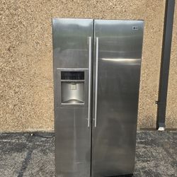 LG Double Door Stainless Steel Refrigerator.