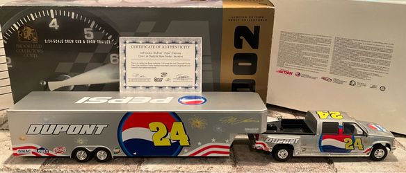 RARE 2002 Jeff Gordon 1/24 Pepsi/Daytona Silver Incentive Show Trailer & Dually