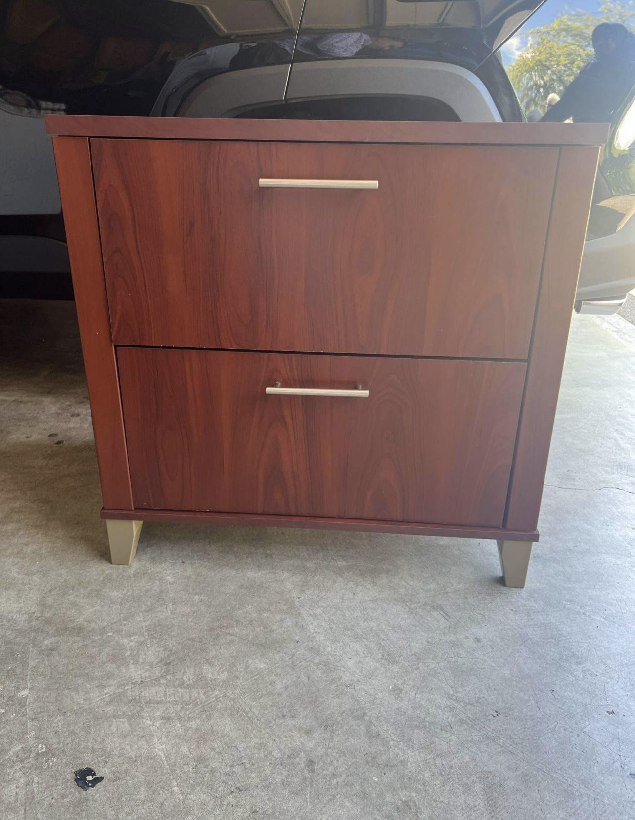 Modern Cherry Wood 2-Drawer File Cabinet / Side