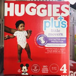 Huggies  Little Movers Plus Size 4/180 Diapers 