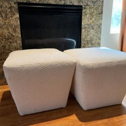 Ottomans 2x Cream Colored $95. Each.  Payments OK. Price Dcr 8/7/25