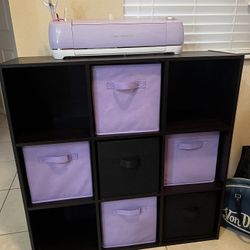 9 Cube Storage Organizer Shelf With Bins (11”cubes) 