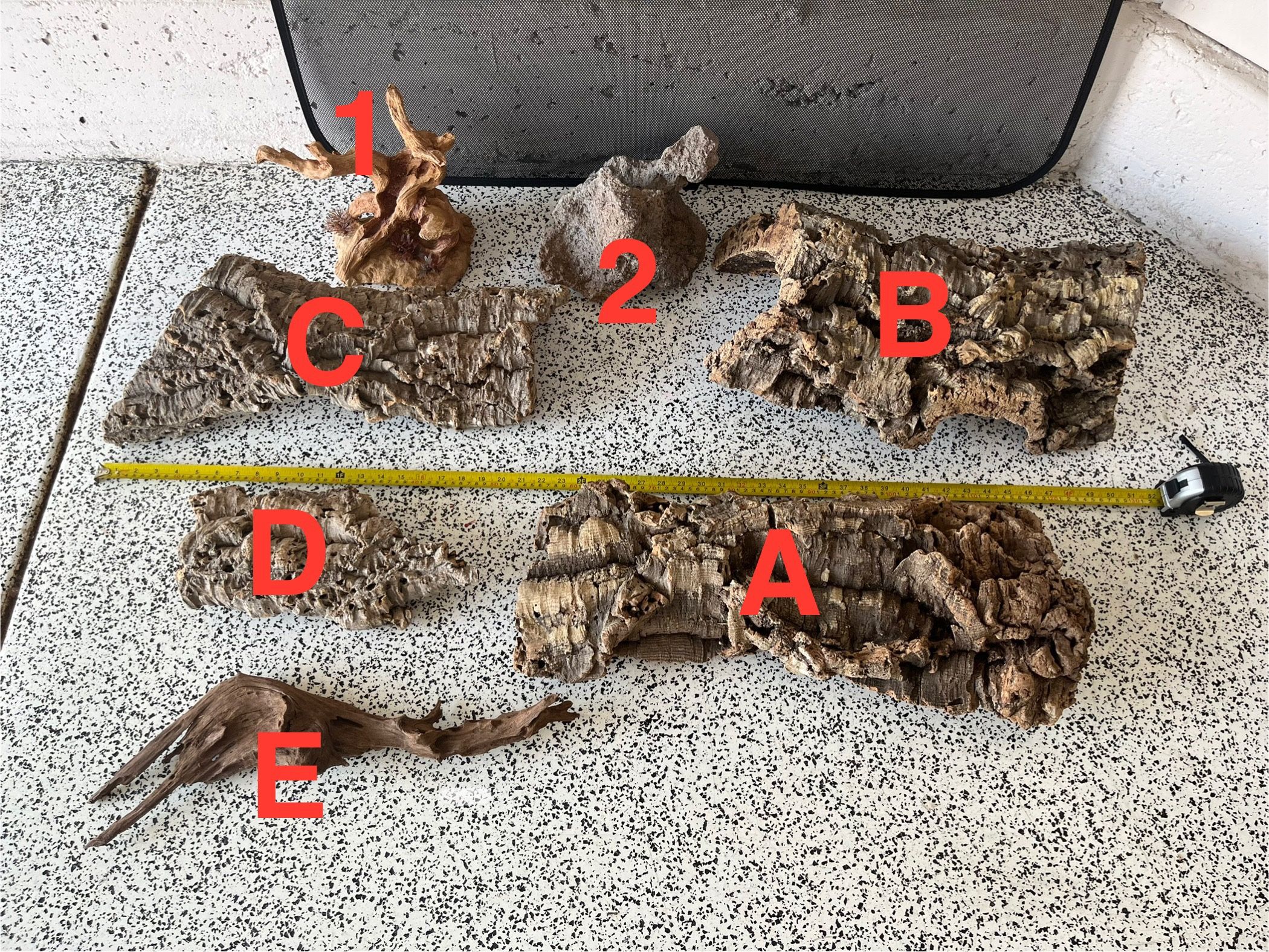 Terrarium Hide (multiple - cork) & Perches