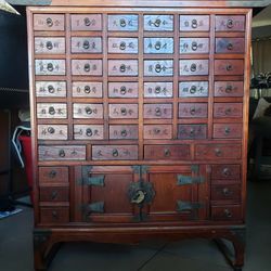 Chinese Antique Medicine Herbal Apothecary Cabinet