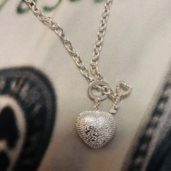 Silver Heart Chocker Necklace 