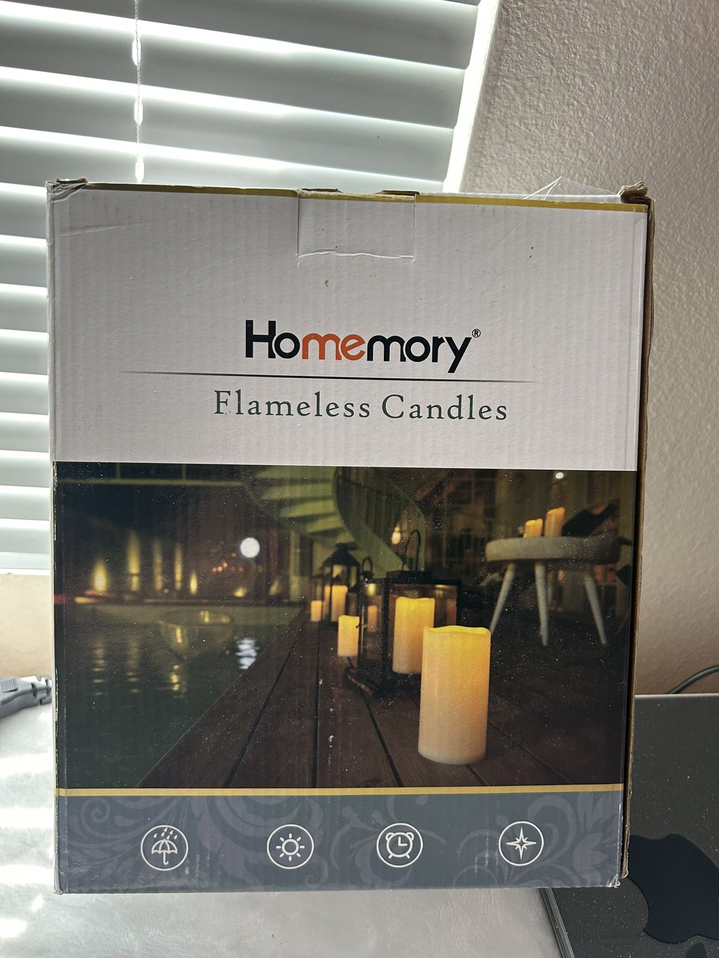 Homemory 4" x 10" Large Waterproof Outdoor Flameless Candles, Battery Operated LED Pillar Candles with Remote and Timers for Indoor Outdoor Lanterns,