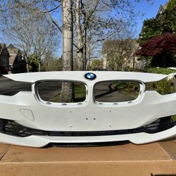 2012-2015 (F30) BMW 3-Series Sedan OEM Front Bumper With Headlight Washer Holes and NO PDC 