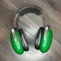 Vintage David Clark Green Straightaway Model 10AS Hearing Ear Protector Earmuffs