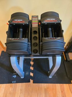 Powerblocks Pro 50 Urethane Adjustable Dumbbells with Stand