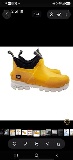CAT Stormers Industrial Rubber Yellow Slip-On Work Shoes With Ease TecM