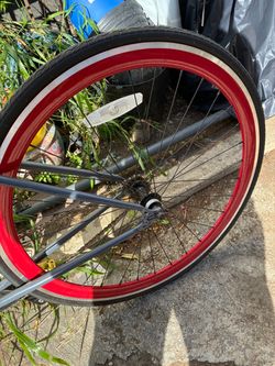 Fixed gear bike rim set (red)