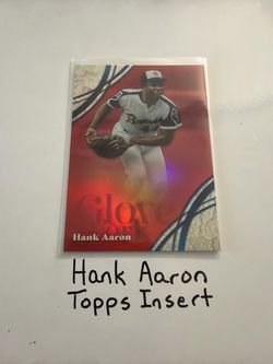 Hank Aaron Atlanta Braves Hall of Fame Outfielder Topps Short Print Insert Card.