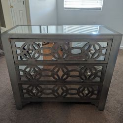 Mirrored Gray 3 Drawer Dresser