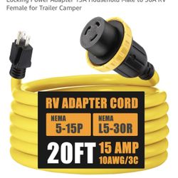 New 30A to 15A 20’ Cord