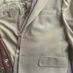 Custom Tailored Olive Green Suit – Worn Once – Modern Fit 42R – $180
