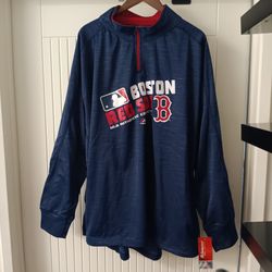 Women's 4X Boston Red Sox Majestic 1/4 Zip Pullover Sweater Plus Size