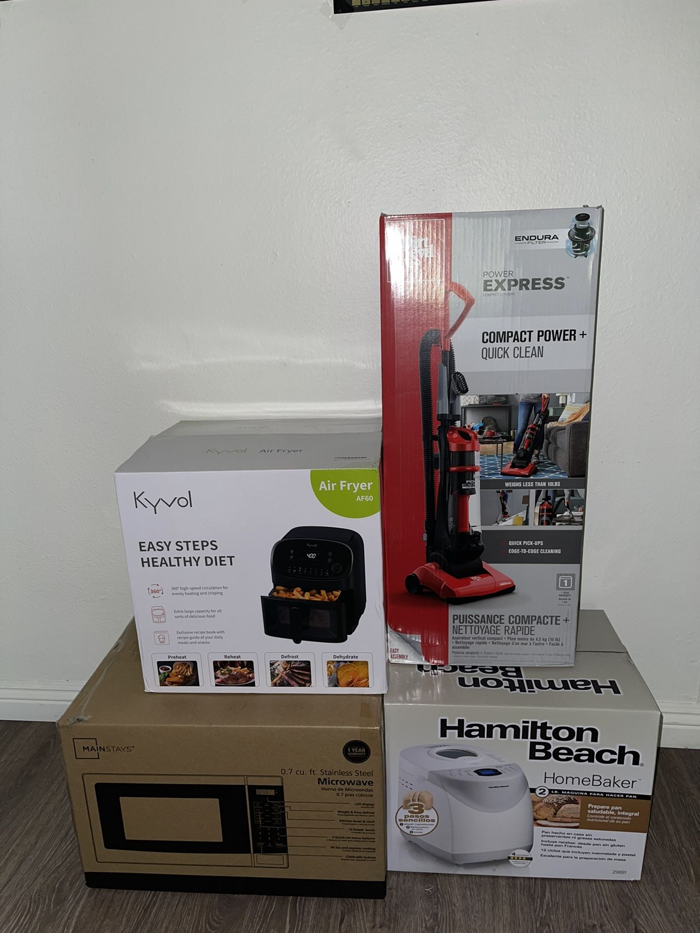 Air Fryer, Microwave, Bread Maker, Vacuum Cleaner All NEW!!!