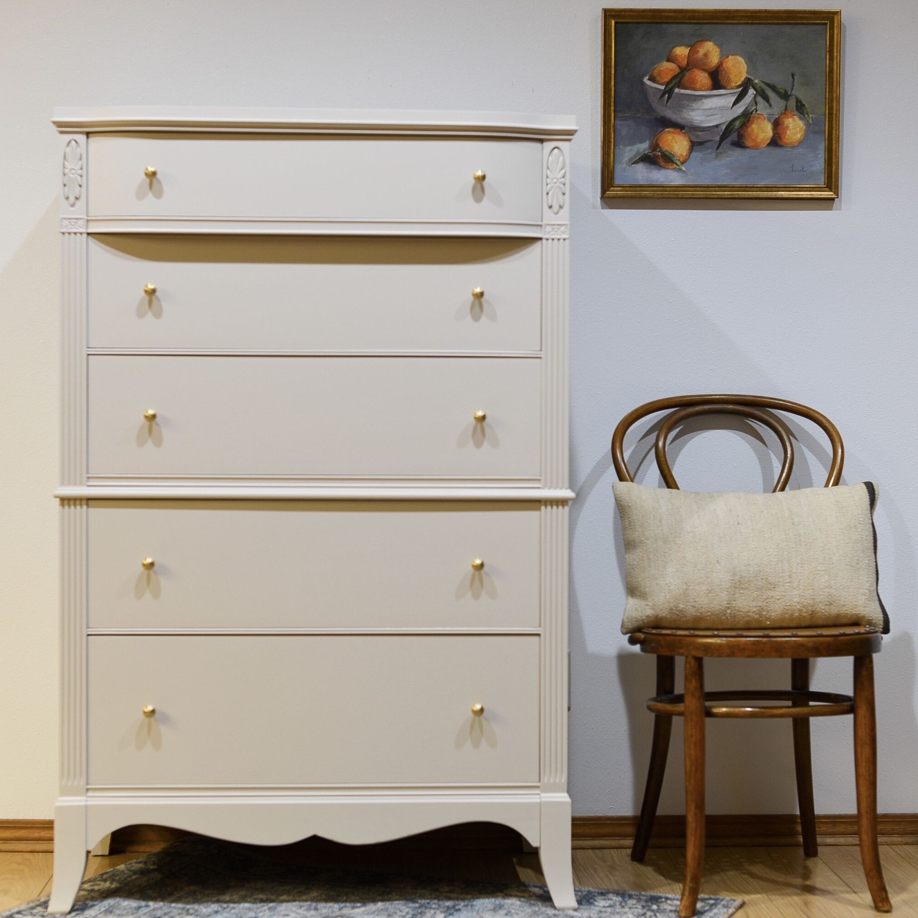 tall beige dresser Garvee 5 Drawers Dresser for Bedroom Chest of Drawers with Wide Metal Handle Farmhouse Modern Wooden Tall Dresser Natural Texture Storage Organizer for Bedroom Living Room Kids Room Beige in the Dressers