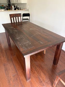 Wood Table 4 Chairs used