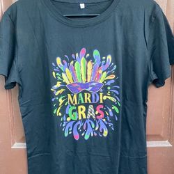 Mardi Gras Black Womens T-shirt M