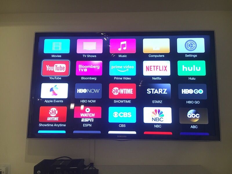 Samsung smart tv 52 inches with Apple TV and wall mount ALL $260