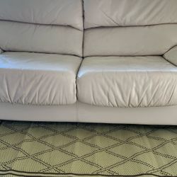 White Leather Couch 