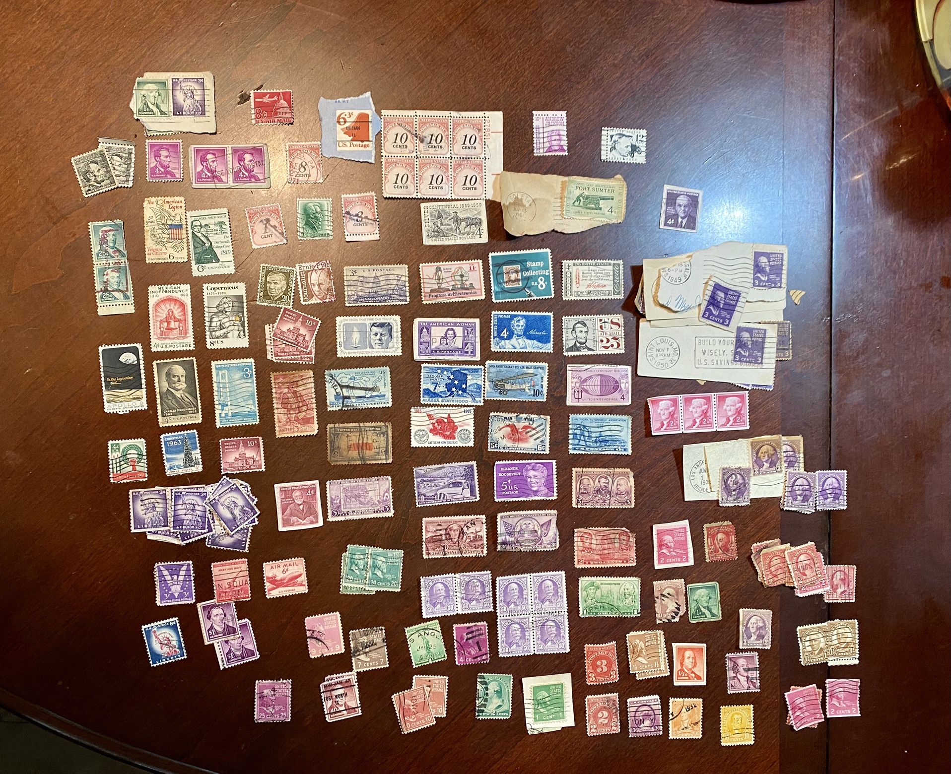 Old Collectible Usa Stamps Canceled 100+ Stamps