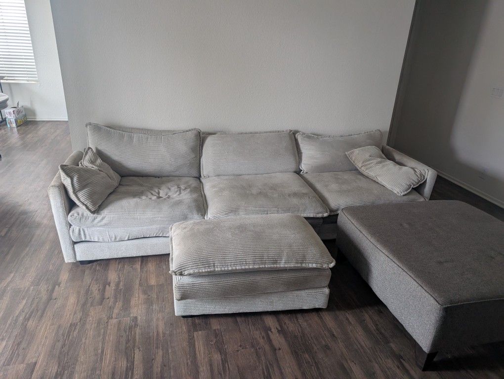 Couch And 2 Ottomans.