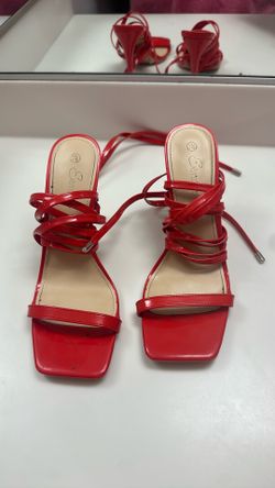 Red strappy heel