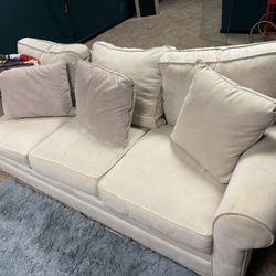 3 Seater Sleeper Sofa W Queen Bed Size Crème Color 