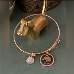 L.A, “Lucky Elephant" Rose Gold Charm Bracelet