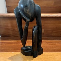 Mid- Century  Carved wooden Scuplture  of ..The Thinker “