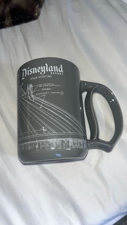 Disneyland Resort Space Mountain Blueprint Sketch Gray Mug Cup Disney D Handle $20