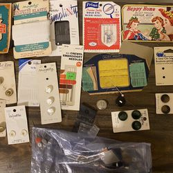 Lot Of Vintage Sewing Supplies Crewel Embroidery