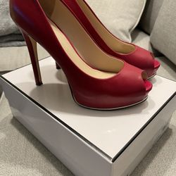 Red Multi Leather Heels 