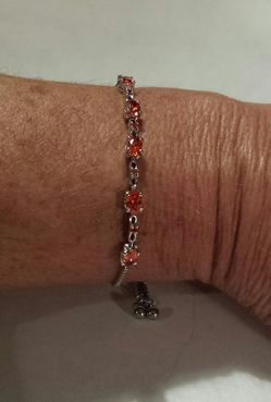 Simulated Orange Diamond Bolo Bracelet