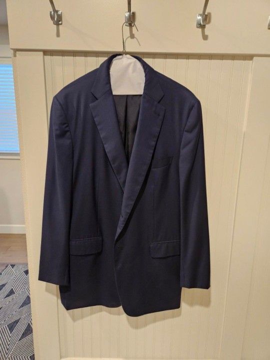 Mens ISAIA Navy Blue Suit Jacket/Blazers- Retails Over 3k - Size XL