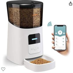 WOPET 6L Automatic Cat Food Dispenser,WiFi Automatic Cat Feeder with APP Control for Remote Feeding,Automatic Dog Feeder with Low Food Sensor and Voic