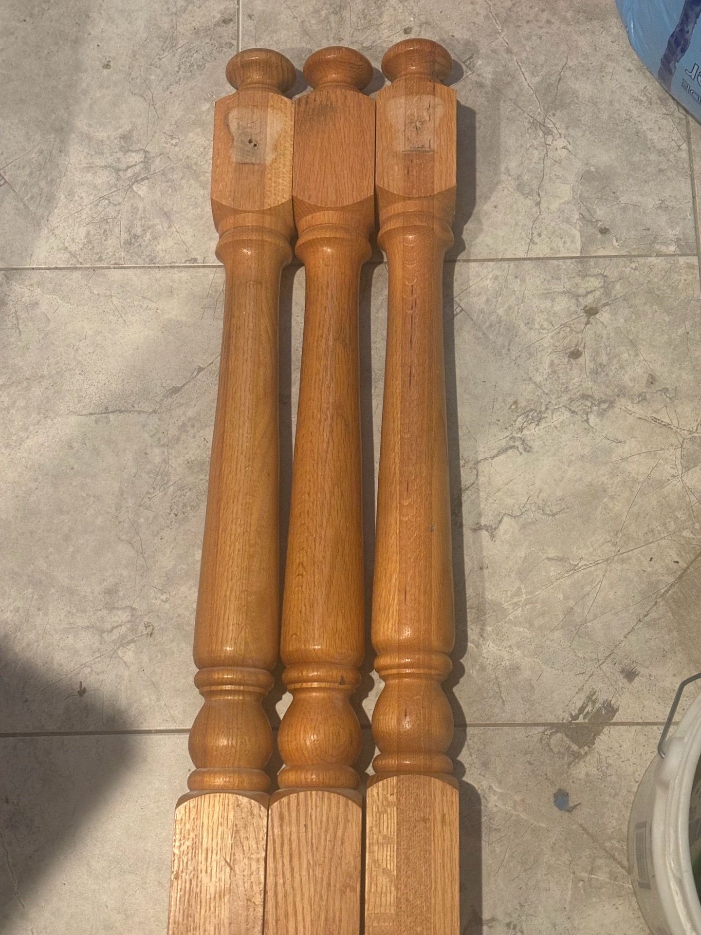 THREE OAK STAIRCASE RAILING POSTS COLUMNS