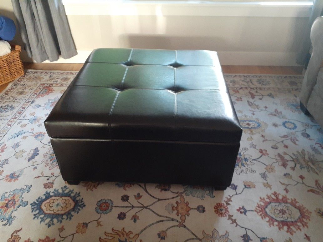 Leather Storage Ottoman