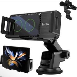 Wireless Car Charger Auto-Rotating Dual Coils Fast Charger