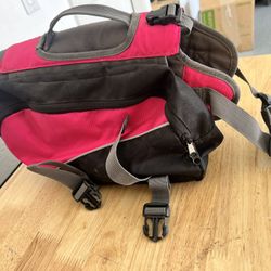 Dog Backpack & Saddle Bag with Side Pockets & Adjustable Strap