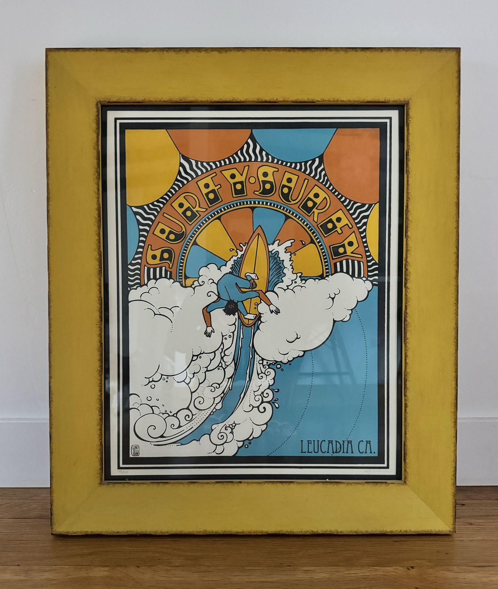 Surfy Surfy-Tyler Warren Limited Edition Surf Shop Print-Hand Pulled and Framed!