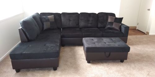 Sectional and ottoman