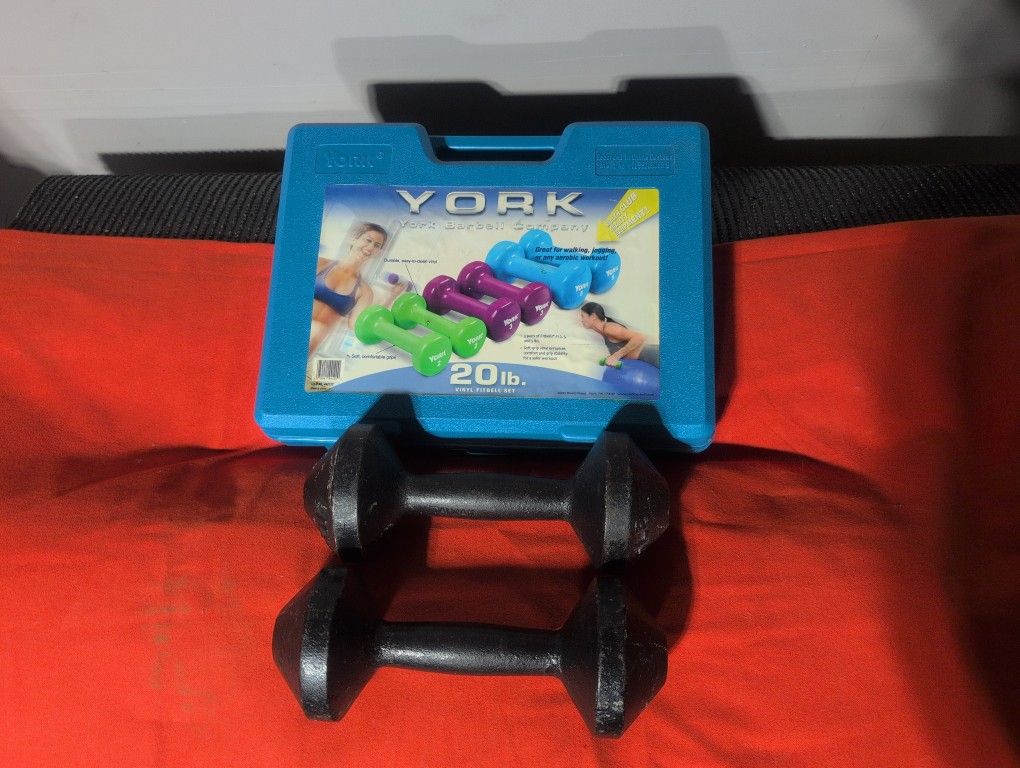 York Dumbells 20lbs and 2-15lb Dumbbells 